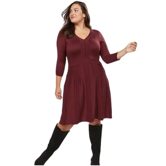 plus size burgundy sweater dress Button Front down front and a extended-delivery LTS Tall Women's Brown Size:XS USA